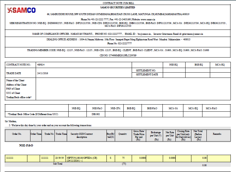 what is contract note